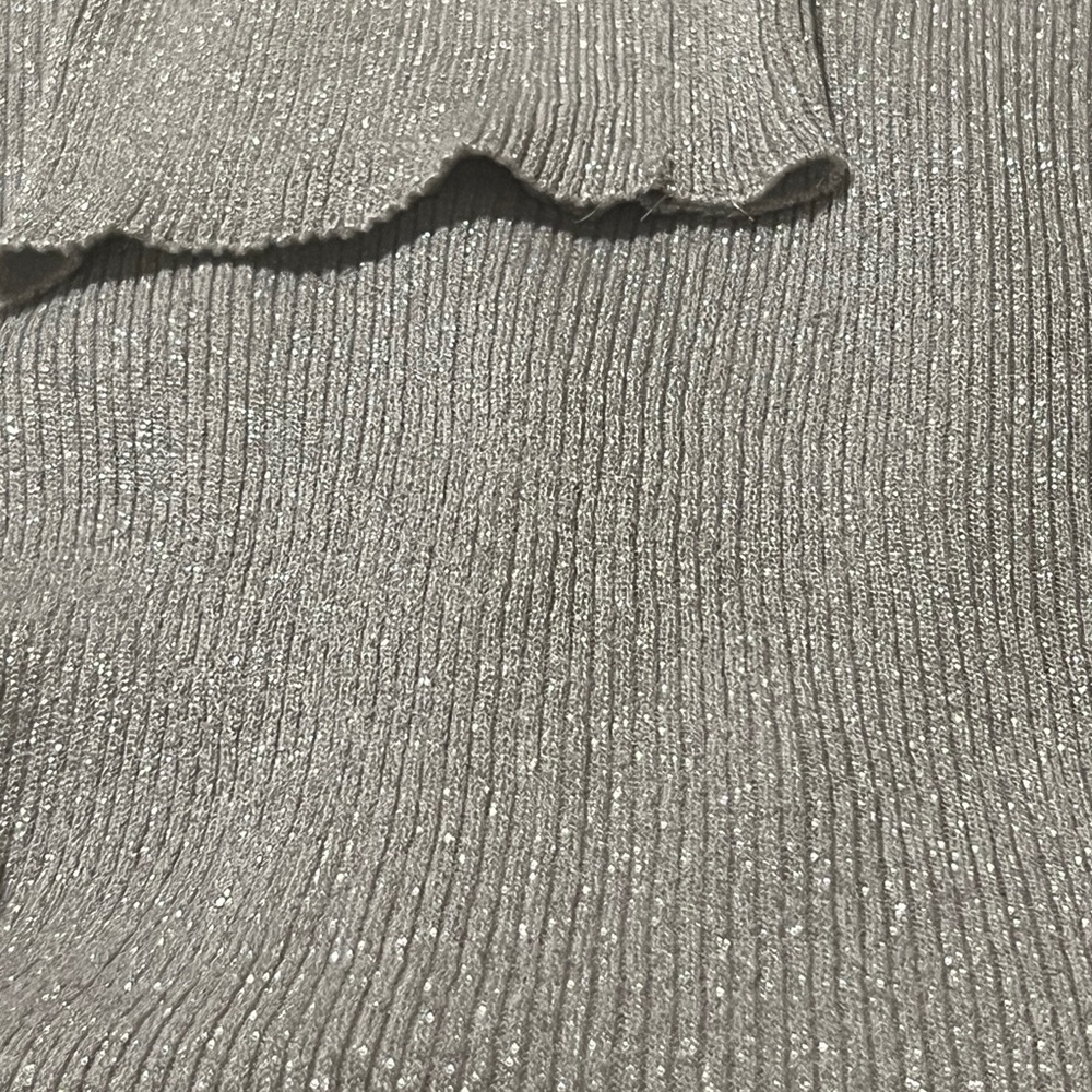 Michael Kors Chic Women's Silver Turtle Neck Top